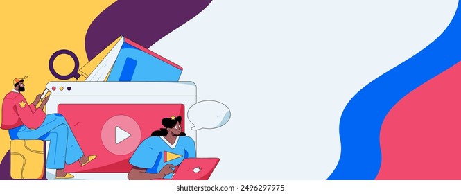 Education and learning people flat vector concept hand drawn illustration
