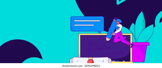 Education and learning people flat vector concept hand drawn illustration
