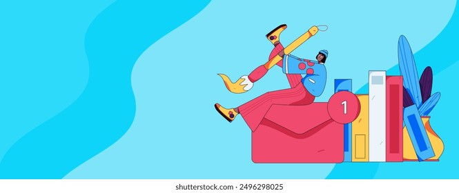 Education and learning people flat vector concept hand drawn illustration
