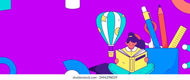 Education and learning people flat vector concept hand drawn illustration
