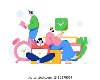 Education and learning people flat vector concept hand drawn illustration

