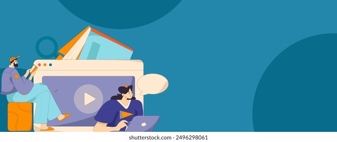 Education and learning people flat vector concept hand drawn illustration
