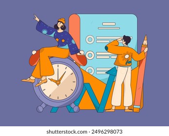 Education and learning people flat vector concept hand drawn illustration
