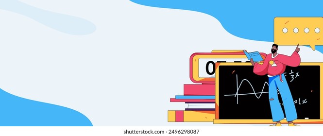 Education and learning people flat vector concept hand drawn illustration
