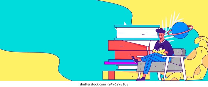 Education and learning people flat vector concept hand drawn illustration
