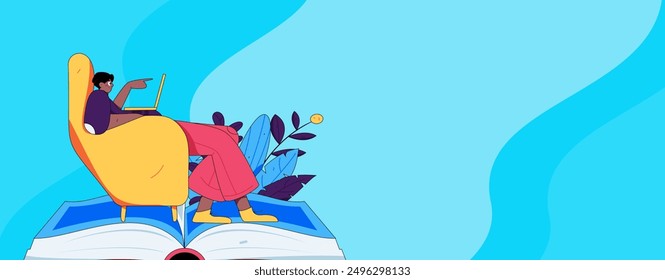 Education and learning people flat vector concept hand drawn illustration
