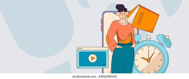 Education and learning people flat vector concept hand drawn illustration
