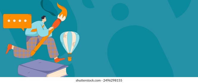 Education and learning people flat vector concept hand drawn illustration
