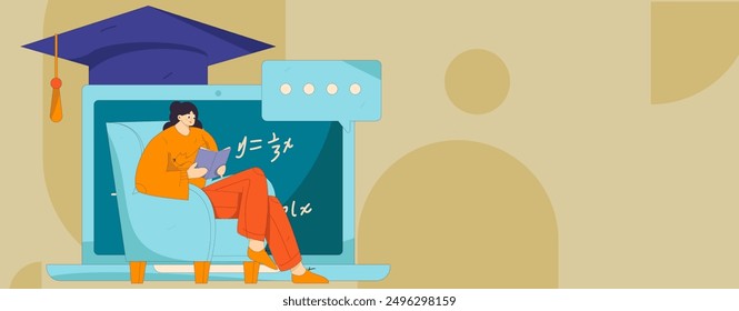 Education and learning people flat vector concept hand drawn illustration
