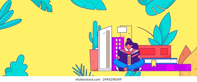 Education and learning people flat vector concept hand drawn illustration
