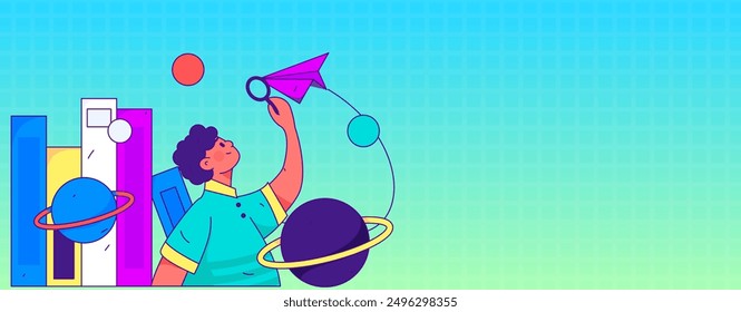 Education and learning people flat vector concept hand drawn illustration
