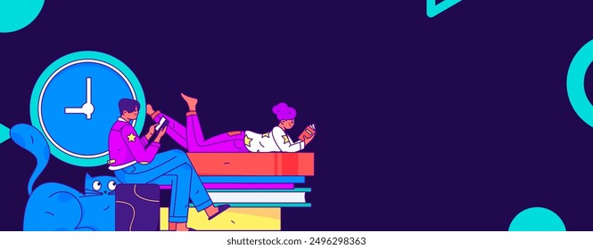 Education and learning people flat vector concept hand drawn illustration
