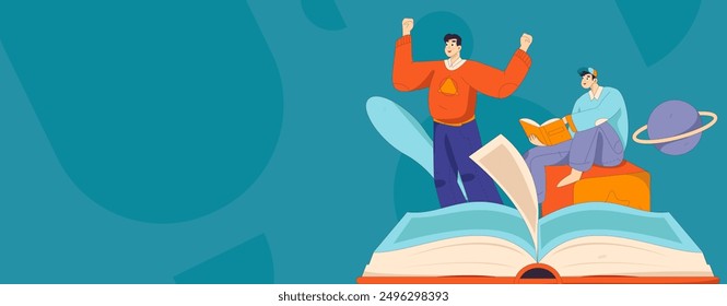 Education and learning people flat vector concept hand drawn illustration
