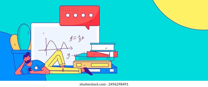 Education and learning people flat vector concept hand drawn illustration
