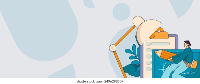 Educación y personas de aprendizaje concepto de Vector plano ilustración dibujada a mano
