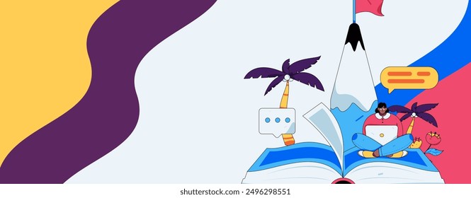 Education and learning people flat vector concept hand drawn illustration
