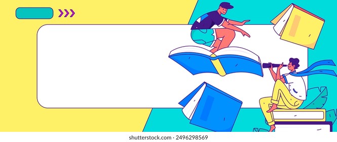 Education and learning people flat vector concept hand drawn illustration
