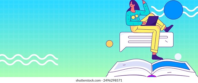 Education and learning people flat vector concept hand drawn illustration
