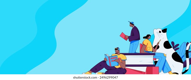 Education and learning people flat vector concept hand drawn illustration
