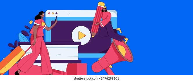 Education and learning people flat vector concept hand drawn illustration
