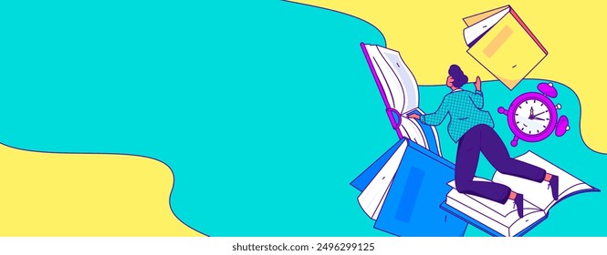 Bildung und Lernen Menschen flache Vektorkonzept handgezeichnet Illustration
