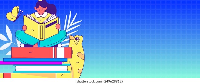 Education and learning people flat vector concept hand drawn illustration
