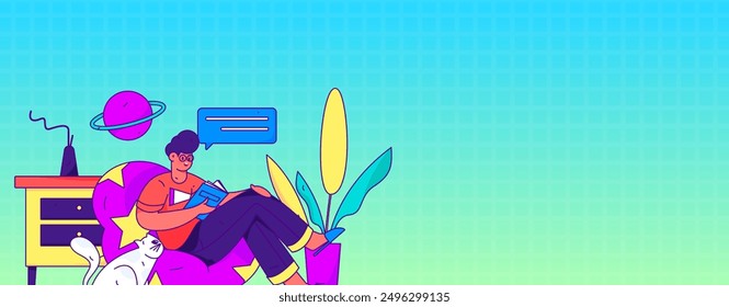 Education and learning people flat vector concept hand drawn illustration
