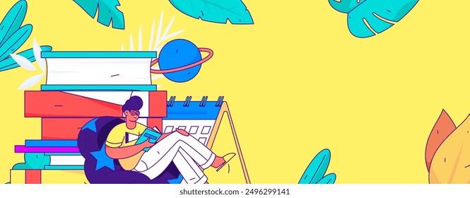 Education and learning people flat vector concept hand drawn illustration
