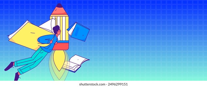 Education and learning people flat vector concept hand drawn illustration
