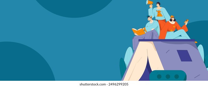 Education and learning people flat vector concept hand drawn illustration
