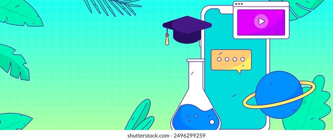 Educación y personas de aprendizaje concepto de Vector plano ilustración dibujada a mano
