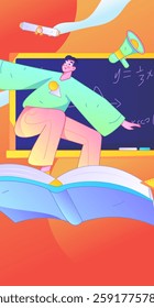 Education and learning people flat vector concept hand drawn illustration
