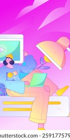 Education and learning people flat vector concept hand drawn illustration

