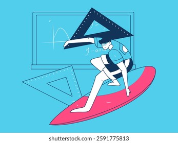 Education and learning people flat vector concept hand drawn illustration
