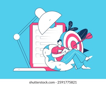Education and learning people flat vector concept hand drawn illustration

