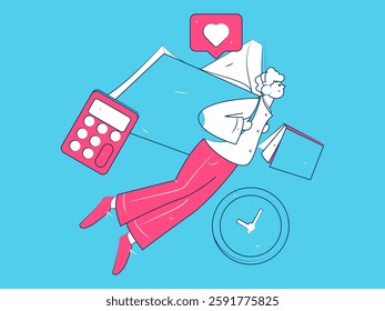 Education and learning people flat vector concept hand drawn illustration
