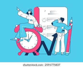 Education and learning people flat vector concept hand drawn illustration
