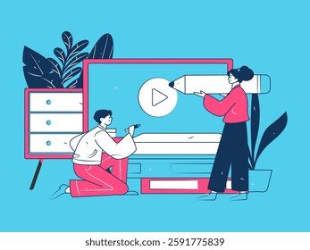 Education and learning people flat vector concept hand drawn illustration
