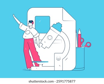 Education and learning people flat vector concept hand drawn illustration
