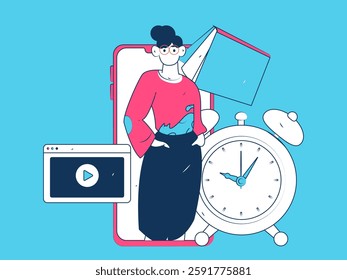Education and learning people flat vector concept hand drawn illustration
