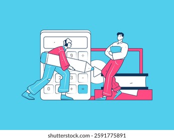Education and learning people flat vector concept hand drawn illustration
