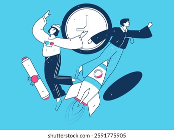 Education and learning people flat vector concept hand drawn illustration

