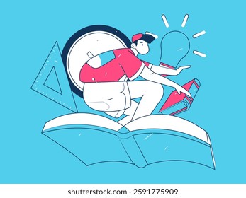 Education and learning people flat vector concept hand drawn illustration
