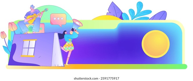 Education and learning people flat vector concept hand drawn illustration
