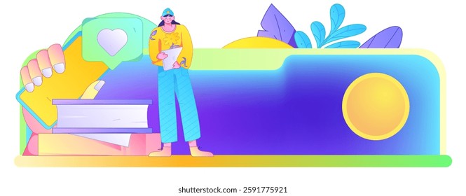 Education and learning people flat vector concept hand drawn illustration
