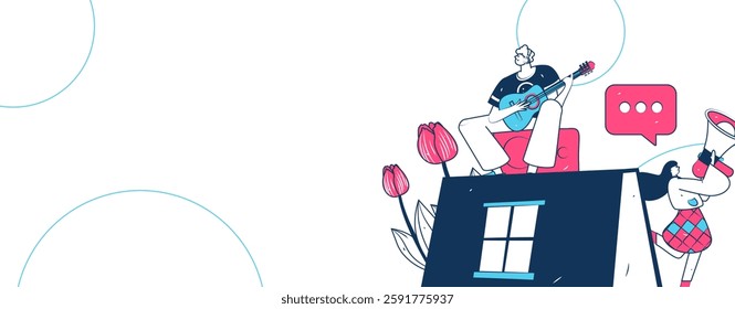 Education and learning people flat vector concept hand drawn illustration

