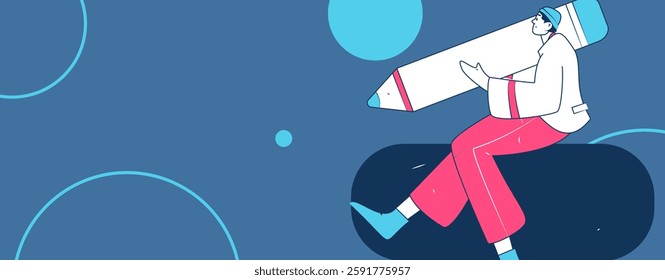 Education and learning people flat vector concept hand drawn illustration
