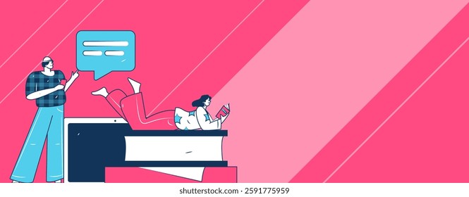 Education and learning people flat vector concept hand drawn illustration
