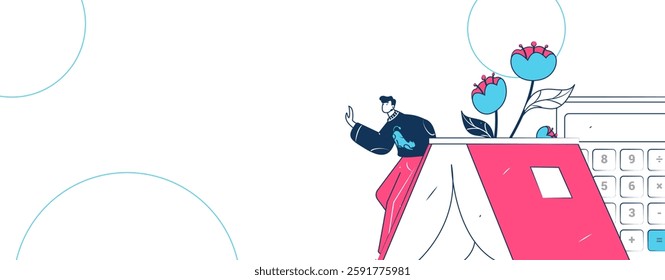 Education and learning people flat vector concept hand drawn illustration
