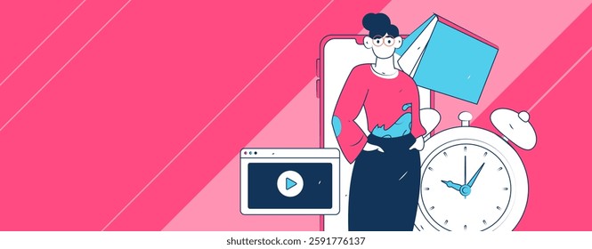 Education and learning people flat vector concept hand drawn illustration

